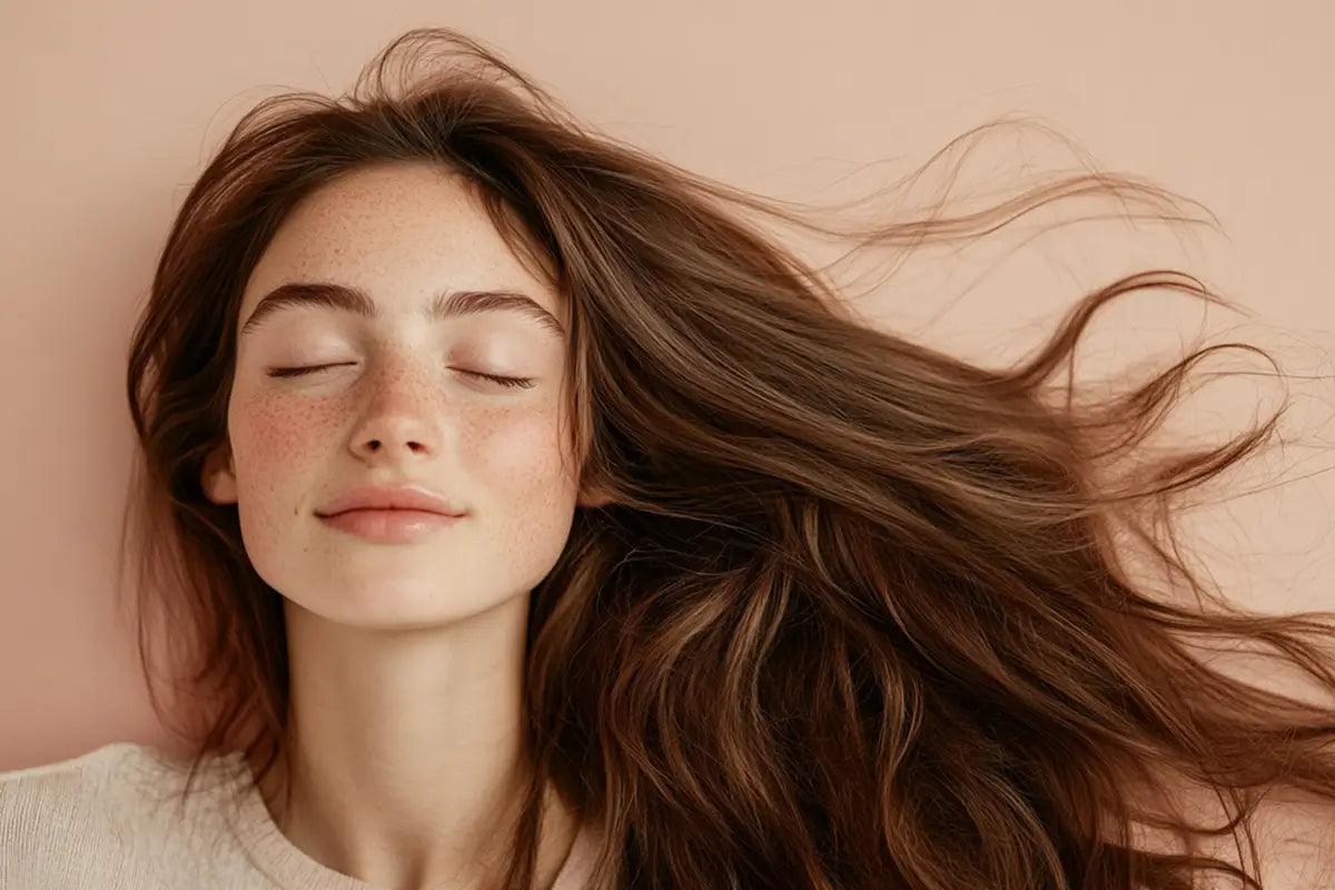 young woman with beatiful long hair