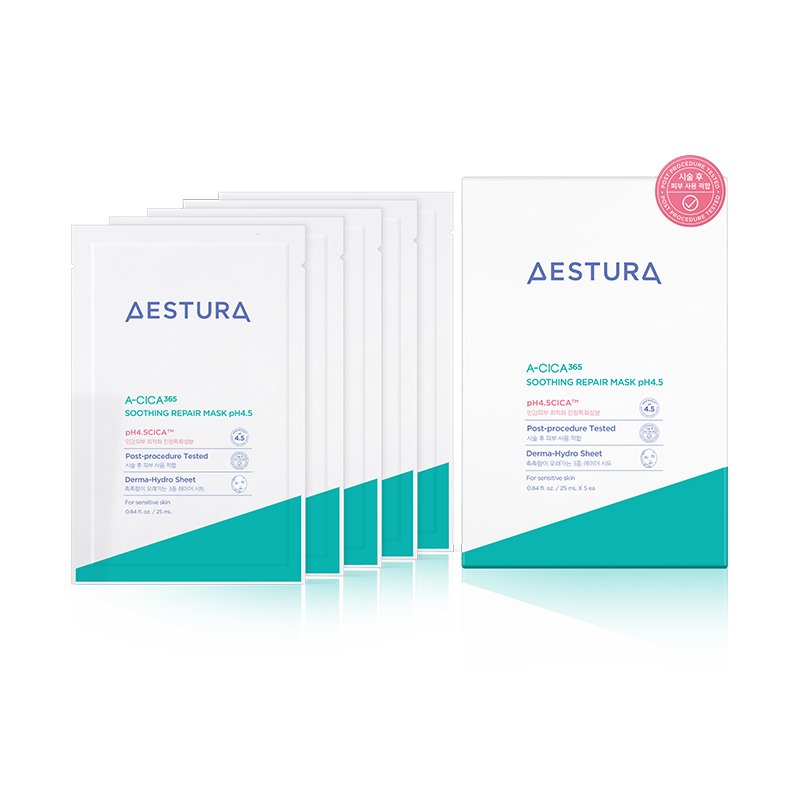 Masker AESTURA A-CICA 365 Soothing Repair Mask pH4.5 25ml X 5ea