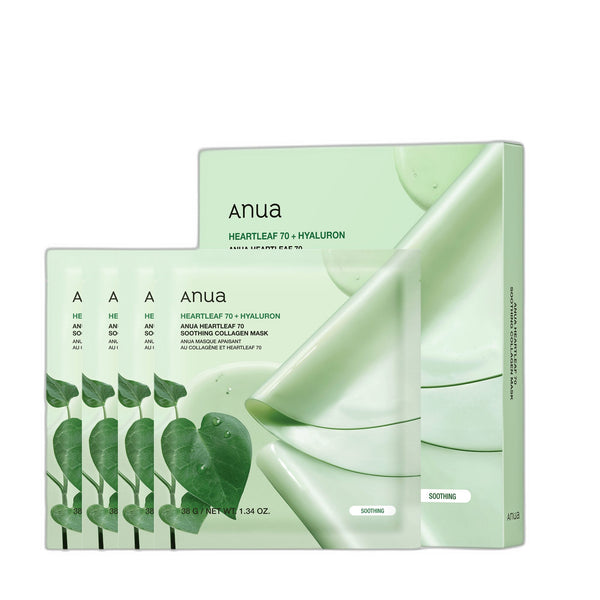 قناع الكولاجين المهدئ ANUA Heartleaf 70 Soothing Collagen Mask 38g X 4ea