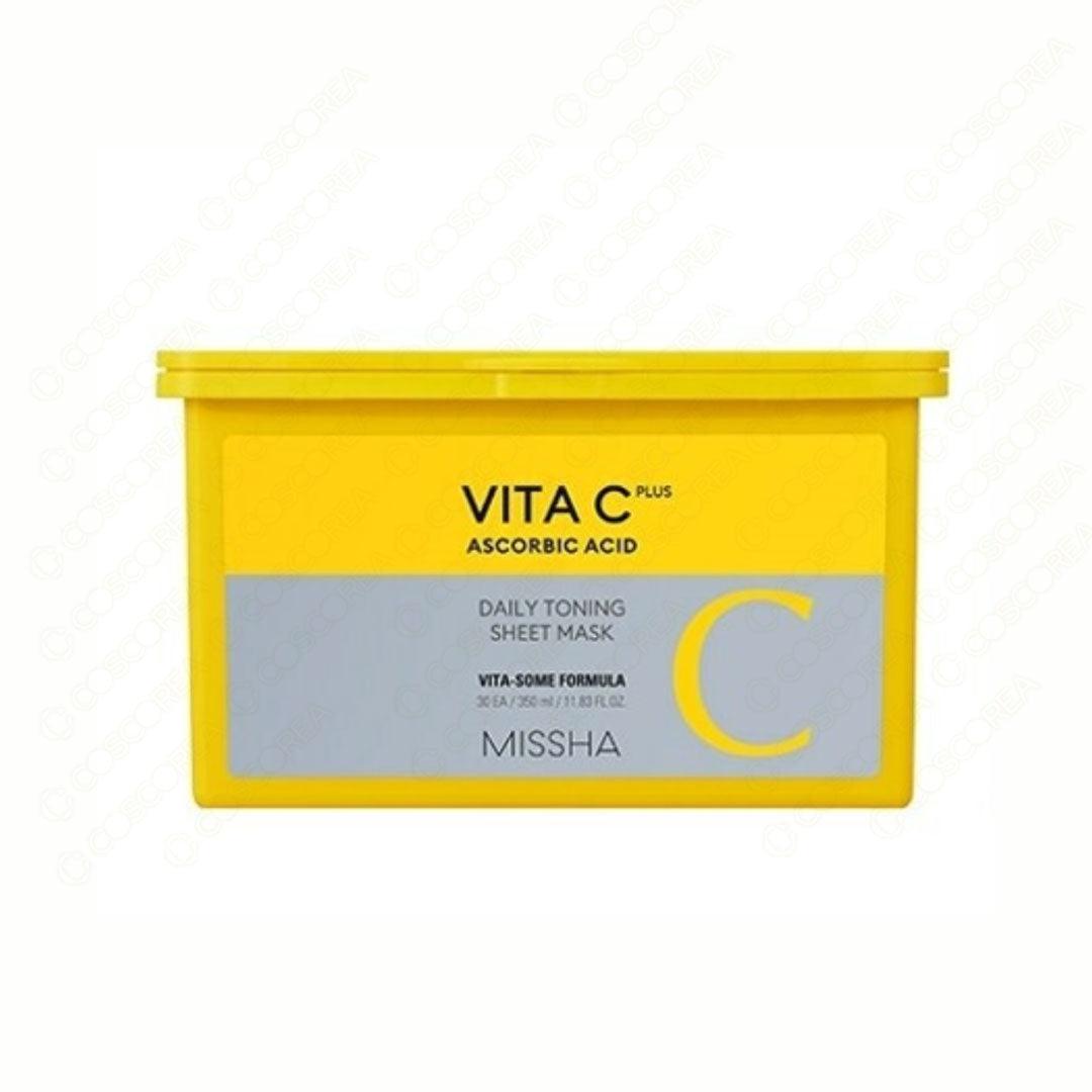 MISSHA Vita C Plus Daily Toning Sheet Mask 350ml/30sheets (Facial Mask)