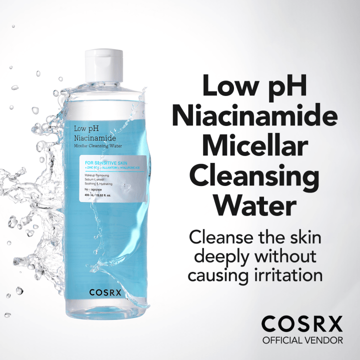 COSRX Low pH Niacinamide Micellar Cleansing Water 400ml (Cleansers)