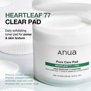 Anua HEARTLEAF 77 CLEAR PAD 70ea(150ml), image 2