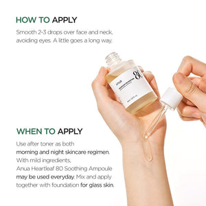Anua HEARTLEAF 80% MOISTURE SOOTHING AMPOULE 30ml, image 6