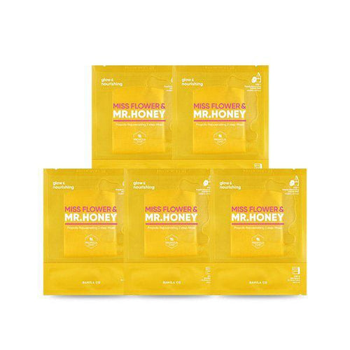 قناع BANILA CO Miss Flower & Mr. Honey Propolis Rejuvenating 2 Step Mask 25ml+2mlX5ea