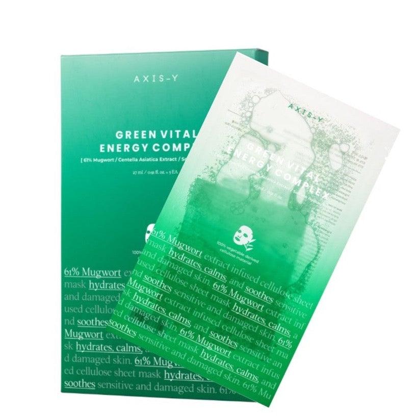 AXIS-Y 61% Mugwort Green Vital Energy Complex Sheet Mask 27ml x 5pcs (FACE MASK)