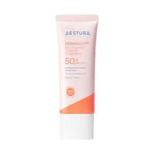 AESTURA Derma UV 365 Red Calming Tone-up Sunscreen packaging and details