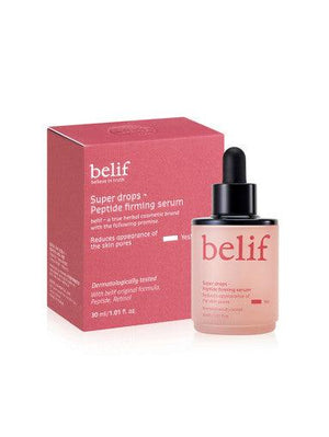 belif Super Drops Peptide Firming Serum packaging and details