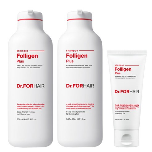 Zestaw szamponów Dr.FORHAIR Folligen Plus 500ml x 2 + 100ml