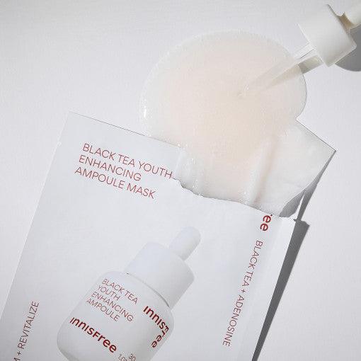 innisfree Black Tea Youth Enhancing Ampoule Mask 28ml X 6ea (Facial Mask)