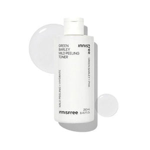 innisfree Green Barley Mild Peeling Toner packaging and details