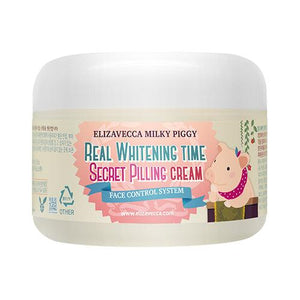 Elizavecca Milky Piggy Real Whitening Time Secret Peeling Cream packaging and details