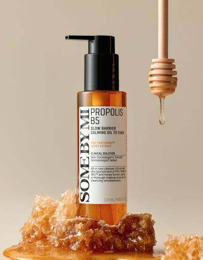 SOME BY MI Propolis B5 Glow Barrier Calming Oil To Foam 120ml (Foam Cleanser)