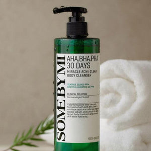 SOME BY MI AHA-BHA-PHA 30 Days Miracle Acne Body Cleanser packaging and details