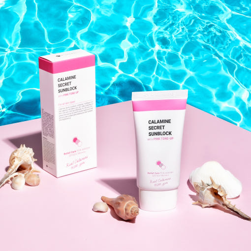 K-SECRET Calamine Secret Sunblock With Pink Tone-Up (SPF50+ PA++++) 50ml (Sun Cream)