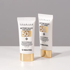 MEDIPEEL Active Silky Sun Cream SPF50+ PA+++ product texture