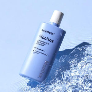 MEDIPEEL Hyaluronic Acid Mooltox Water Glow Sun Serum SPF 50+PA++++ packaging and details