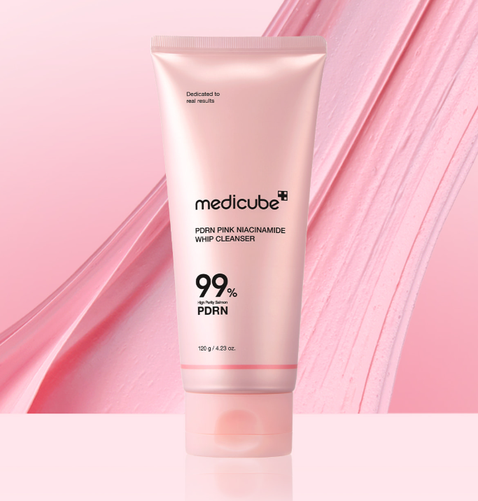 medicube PDRN Pink Niacinamide Whip Cleanser product texture