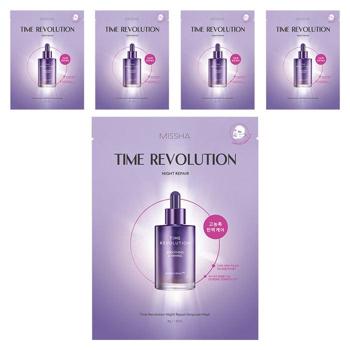 MISSHA Time Revolution Night Repair Ampoule Mask 30ml X 5ea (Facial Mask)