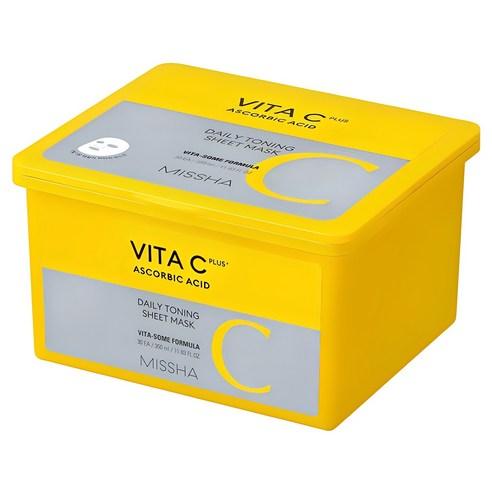 MISSHA Vita C Plus Daily Toning Sheet Mask 350ml/30sheets (Facial Mask)