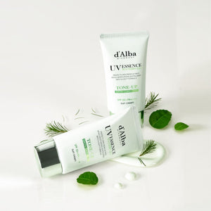 d'Alba Clean Tea Tree Liposome Tone-Up Sun Cream (Green) SPF50+ PA++++ packaging and details
