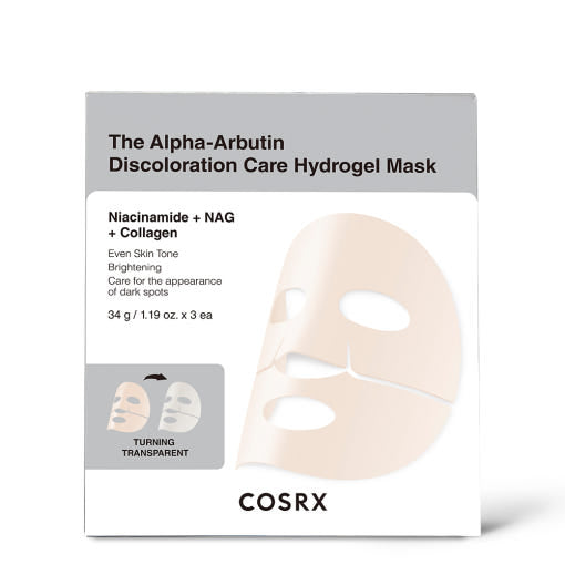 COSRX The Alpha-Arbutin Discoloration Care Hydrogel Mask 34g X 3ea (Facial Mask) 34 g