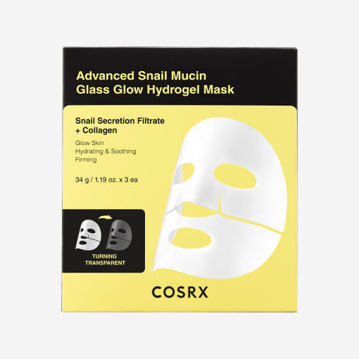 COSRX Advanced Snail Mucin Glass Glow Hydrogel Mask 34g X 3ea (Facial Mask) 34 g
