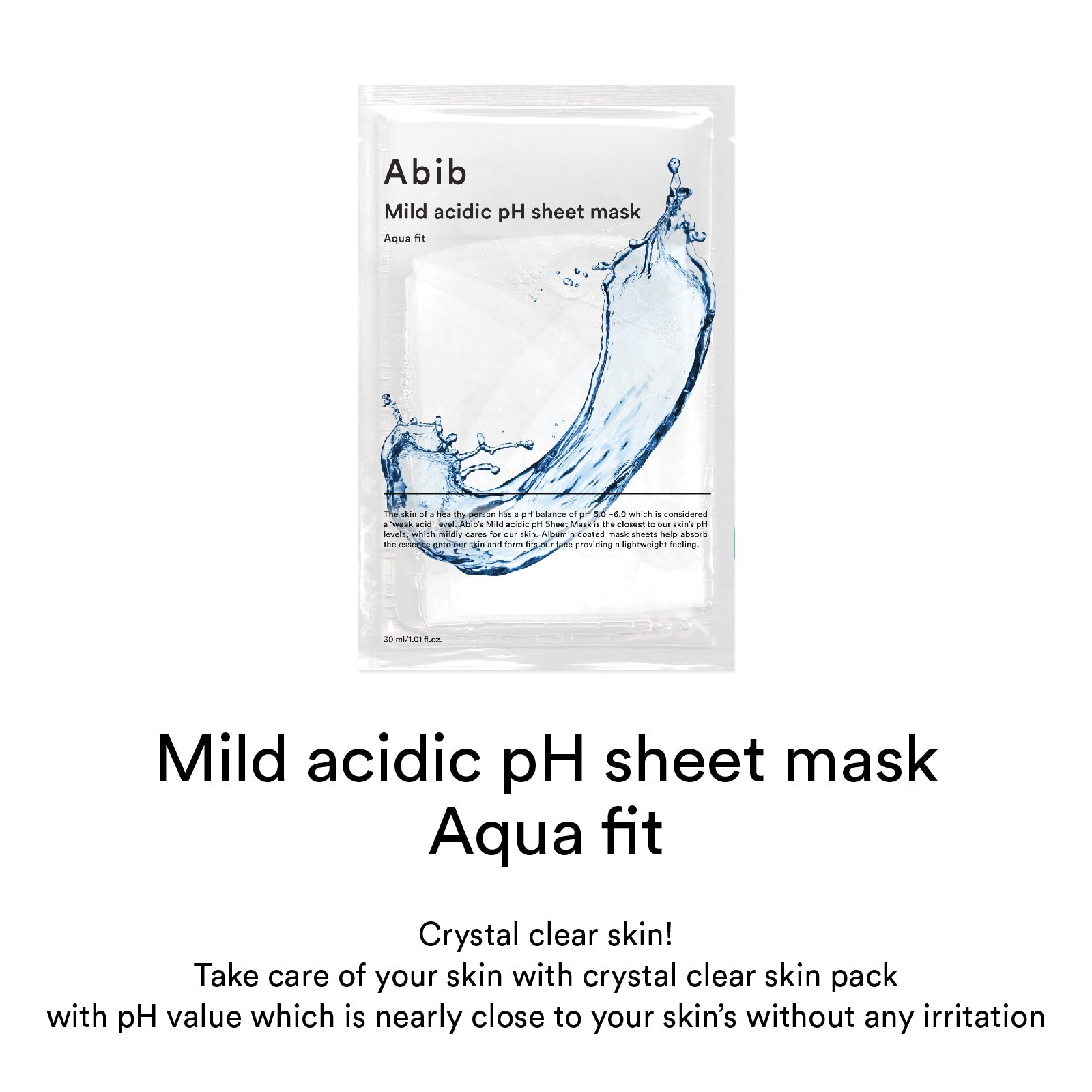Abib Mild Acidic pH Sheet Mask Aqua Fit 30ml X 10ea (Facial Mask)
