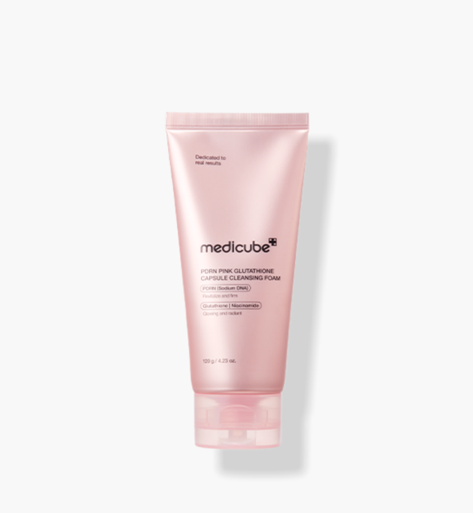 medicube PDRN Pink Glutathione Capsule Cleansing Foam packaging and details