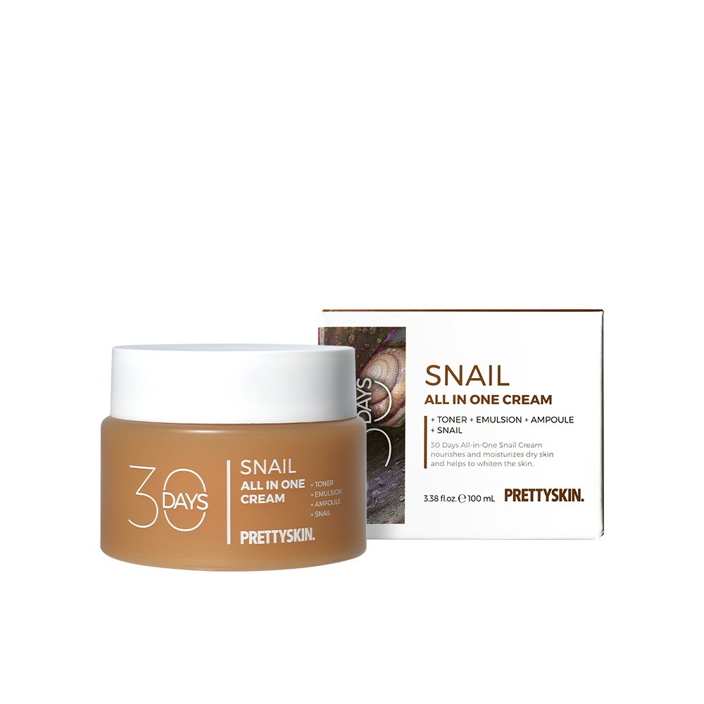 PRETTYSKIN 30 Days All-in-One Snail Cream 100ml - product packaging