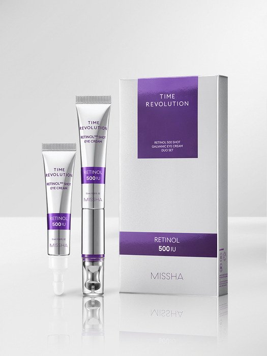 MISSHA Time Revolution Retinol 500 Shot Galvanic Eye Cream Duo Set 15ml+15ml(Refill)