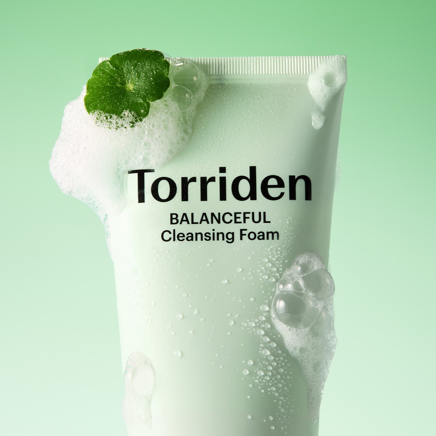 Torriden Balanceful Cleansing Foam 150ml - tube and foam texture