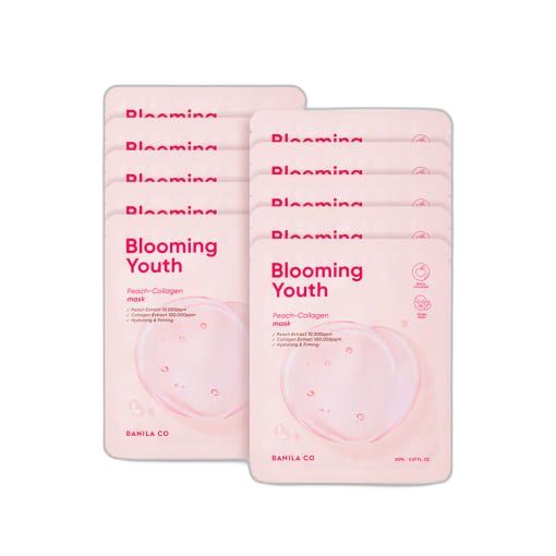 Máscara facial BANILA CO Blooming Youth Peach Collagen Mask Sheet 20ml X 10ea