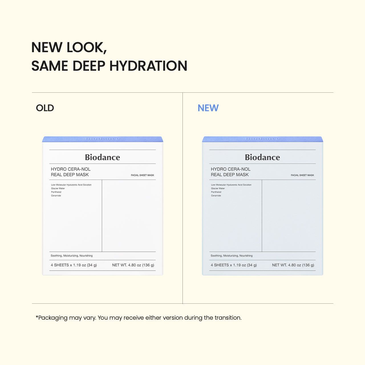 Biodance Hydro Cera-Nol Real Deep Mask Sheet 4P